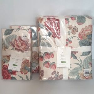 Pottery Barn Elia Reversible Linen Blend King Duvet Cover 2 Euro Shams